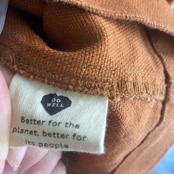 Madewell Tan A-line Mini Skirt Heavy Cotton Snap Button Boho Coastal Preppy New - Picture 12 of 13
